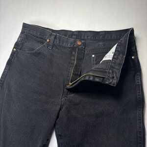 Wrangler Jeans Black Denim Mens 36x30 Pants Cotton Straight Leg 936WBK Dark Wash